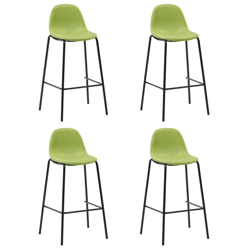vidaXL Taburetes de cocina 4 unidades tela verde vidaXL Taburetes de cocina 4 unidades tela verde