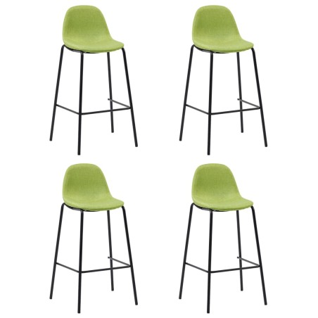 vidaXL Taburetes de cocina 4 unidades tela verde