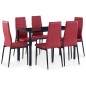 vidaXL Conjunto de mesa y sillas de comedor 7 piezas color vino tinto vidaXL Conjunto de mesa y sillas de comedor 7 piezas color vino tinto