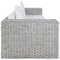 vidaXL Juego de sofás con cojines 2 piezas de ratán natural gris vidaXL Juego de sofás con cojines 2 piezas de ratán natural gris