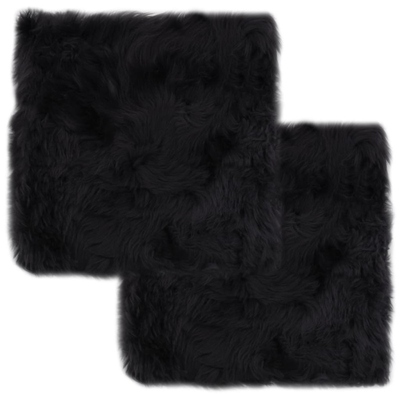 vidaXL Cojines de sillas 2 uds piel de oveja real gris oscuro 40x40 cm vidaXL Cojines de sillas 2 uds piel de oveja real gris oscuro 40x40 cm