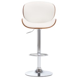 vidaXL Taburete de cocina cuero sintético blanco