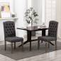 vidaXL Sillas de comedor 2 unidades tela con apariencia de lino gris vidaXL Sillas de comedor 2 unidades tela con apariencia de lino gris