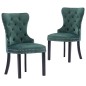 vidaXL Sillas de comedor 2 unidades terciopelo verde oscuro vidaXL Sillas de comedor 2 unidades terciopelo verde oscuro