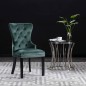 vidaXL Sillas de comedor 2 unidades terciopelo verde oscuro vidaXL Sillas de comedor 2 unidades terciopelo verde oscuro