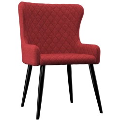 vidaXL Sillas de comedor 4 unidades tela burdeos