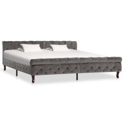 vidaXL Estructura de cama terciopelo gris 200x200 cm