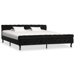 vidaXL Estructura de cama de terciopelo negro 200x200 cm