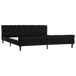 vidaXL Estructura de cama de terciopelo negro 200x200 cm