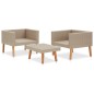 vidaXL Set de muebles de jardín 3 pzas y cojines ratán sintético beige vidaXL Set de muebles de jardín 3 pzas y cojines ratán sintético beige