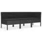 vidaXL Set de muebles de jardín 3 pzas y cojines ratán sintético negro vidaXL Set de muebles de jardín 3 pzas y cojines ratán sintético negro