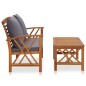 vidaXL Muebles de jardín 2 piezas con cojines madera maciza de acacia 