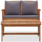 vidaXL Muebles de jardín 2 piezas con cojines madera maciza de acacia 