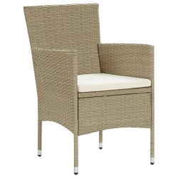 vidaXL Sillas de jardín 2 unidades ratán sintético beige