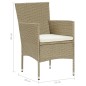 vidaXL Sillas de jardín 4 unidades ratán sintético beige vidaXL Sillas de jardín 4 unidades ratán sintético beige