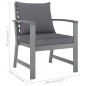 vidaXL Sillas de jardín cojines 2 uds gris oscuro madera maciza acacia vidaXL Sillas de jardín cojines 2 uds gris oscuro madera maciza acacia