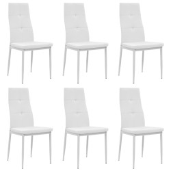 vidaXL Sillas comedor 6 unidades cuero artificial blanco