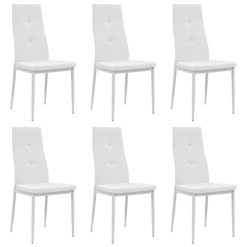 vidaXL Sillas comedor 6 unidades cuero artificial blanco vidaXL Sillas comedor 6 unidades cuero artificial blanco