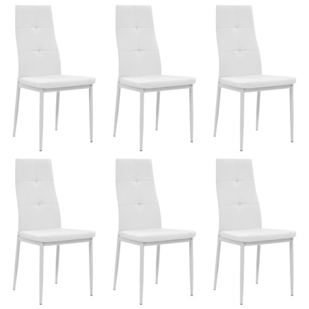 vidaXL Sillas comedor 6 unidades cuero artificial blanco