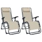 vidaXL Sillas plegables 2 unidades textilene crema
