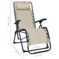 vidaXL Sillas plegables 2 unidades textilene crema