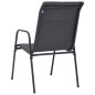 vidaXL Sillas de jardín apilables 6 uds acero textilene gris antracita vidaXL Sillas de jardín apilables 6 uds acero textilene gris antracita