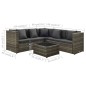 vidaXL Set de muebles de jardín 4 pzas y cojines ratán sintético gris vidaXL Set de muebles de jardín 4 pzas y cojines ratán sintético gris