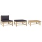 vidaXL Set de muebles de jardín 3 piezas bambú y cojines gris oscuro vidaXL Set de muebles de jardín 3 piezas bambú y cojines gris oscuro