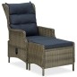 vidaXL Sillón reclinable de jardín y reposapiés ratán sintético marrón vidaXL Sillón reclinable de jardín y reposapiés ratán sintético marrón