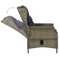 vidaXL Sillón reclinable de jardín y reposapiés ratán sintético marrón vidaXL Sillón reclinable de jardín y reposapiés ratán sintético marrón