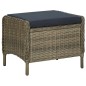 vidaXL Sillón reclinable de jardín y reposapiés ratán sintético marrón vidaXL Sillón reclinable de jardín y reposapiés ratán sintético marrón