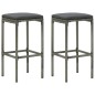 vidaXL Set de mesa y sillas de bar jardín 3 pzas ratán sintético gris vidaXL Set de mesa y sillas de bar jardín 3 pzas ratán sintético gris
