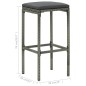 vidaXL Set de mesa y sillas de bar jardín 3 pzas ratán sintético gris vidaXL Set de mesa y sillas de bar jardín 3 pzas ratán sintético gris