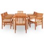 vidaXL Set comedor de jardín 9 pzas y cojines madera maciza de acacia vidaXL Set comedor de jardín 9 pzas y cojines madera maciza de acacia