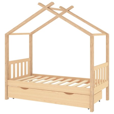 vidaXL Estructura de cama infantil con cajón madera de pino 80x160 cm