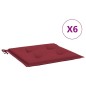 vidaXL Cojines de silla de jardín 6 uds tela rojo tinto 50x50x3 cm vidaXL Cojines de silla de jardín 6 uds tela rojo tinto 50x50x3 cm