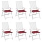 vidaXL Cojines de silla de jardín 6 uds tela rojo tinto 50x50x3 cm vidaXL Cojines de silla de jardín 6 uds tela rojo tinto 50x50x3 cm