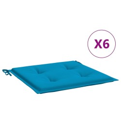 vidaXL Cojines de silla de jardín 6 uds tela Oxford azul 40x40x3 cm