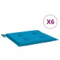 vidaXL Cojines de silla de jardín 6 uds tela Oxford azul 40x40x3 cm