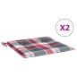 vidaXL Cojines de silla de jardín 2 uds tela a cuadros rojo 40x40x3 cm vidaXL Cojines de silla de jardín 2 uds tela a cuadros rojo 40x40x3 cm