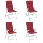vidaXL Cojín silla de jardín respaldo alto 4 uds tela rojo 120x50x3 cm vidaXL Cojín silla de jardín respaldo alto 4 uds tela rojo 120x50x3 cm