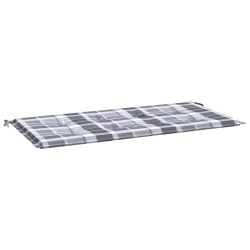 vidaXL Cojín de banco de jardín tela Oxford a cuadros gris 100x50x3cm