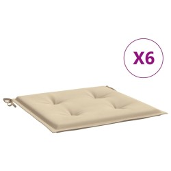 vidaXL Cojines de silla de jardín 6 uds tela Oxford beige 50x50x3 cm