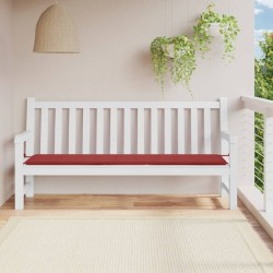 vidaXL Cojín de banco de jardín tela Oxford rojo tinto 200x50x3 cm
