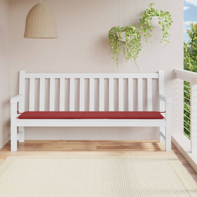 vidaXL Cojín de banco de jardín tela Oxford rojo tinto 200x50x3 cm vidaXL Cojín de banco de jardín tela Oxford rojo tinto 200x50x3 cm