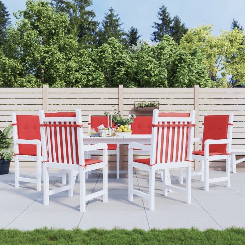 vidaXL Cojín silla jardín respaldo bajo 6 uds tela Oxford rojo vidaXL Cojín silla jardín respaldo bajo 6 uds tela Oxford rojo