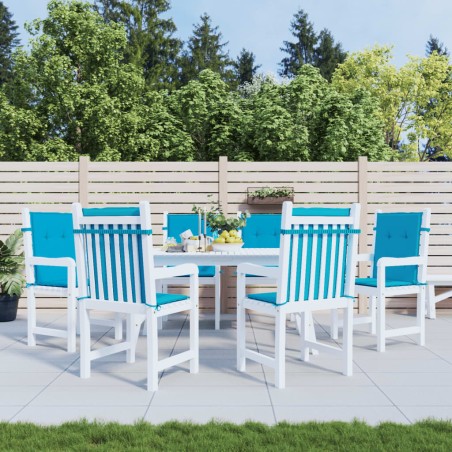 vidaXL Cojín silla jardín respaldo bajo 6 uds tela Oxford azul