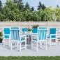 vidaXL Cojín silla jardín respaldo bajo 6 uds tela Oxford azul