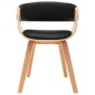 vidaXL Sillas de comedor 4 uds madera curvada cuero sintético negro