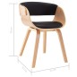 vidaXL Sillas de comedor 4 uds madera curvada cuero sintético negro